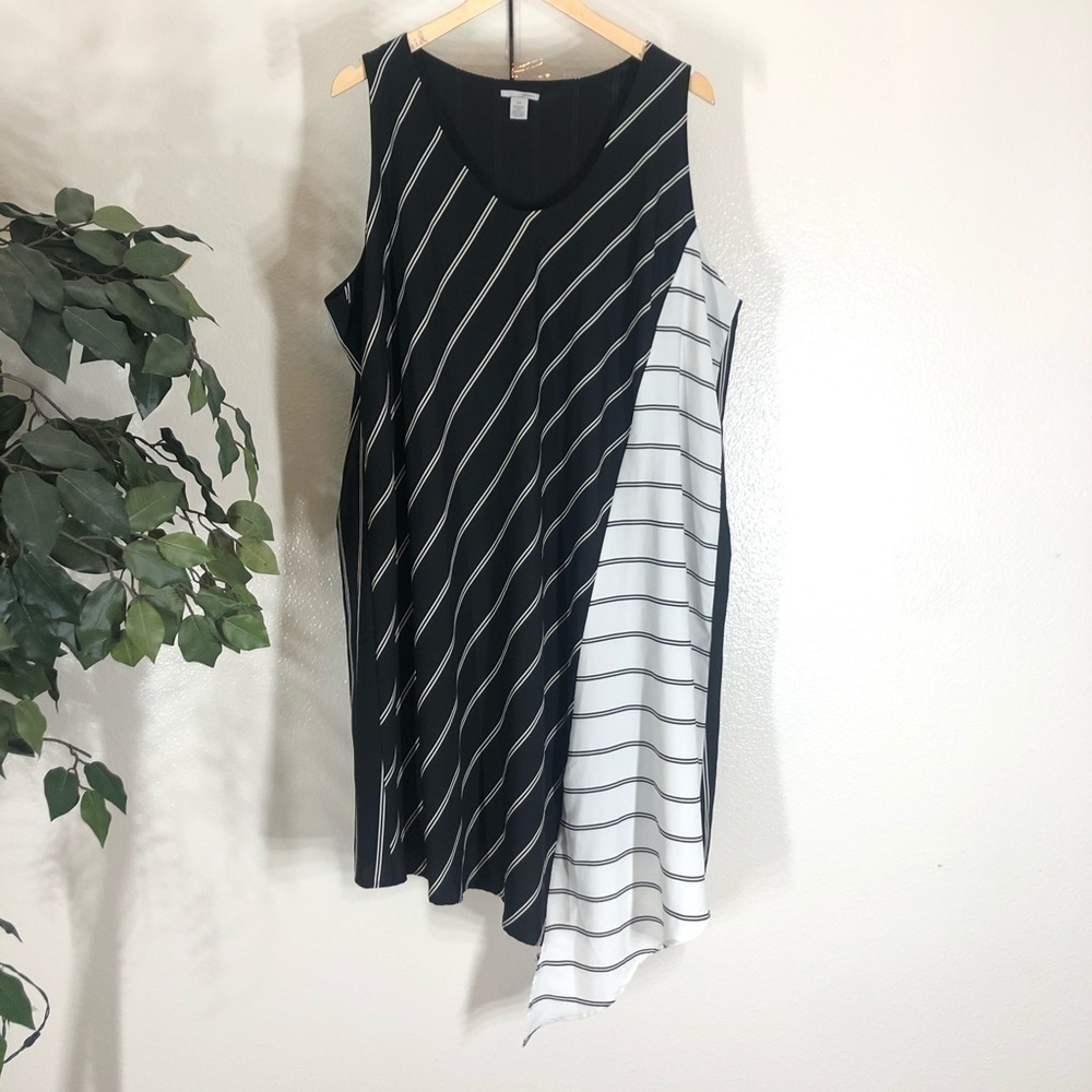 PLUS Halogen Striped Asymmetrical Dress